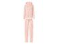 ESMARA® dames roze velours huispak met hoodie en broek.