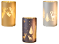 Drie LIVARNO® LED-windlichten met kerstmotieven: herten en kerstbomen.