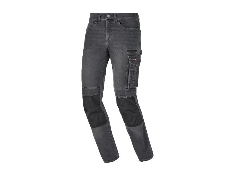 Parkside grijze denim werkbroek met cargozakken en verstevigde kniestukken.