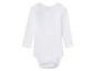 Witte baby romper met lange mouwen.