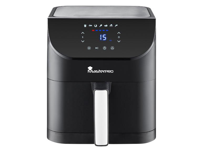 Zwarte MasterPro Airfryer met digitaal display.