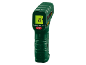 Groene infrarood thermometer toont 23,1°C, met aan/uit-knop en eenheidskiezer.
