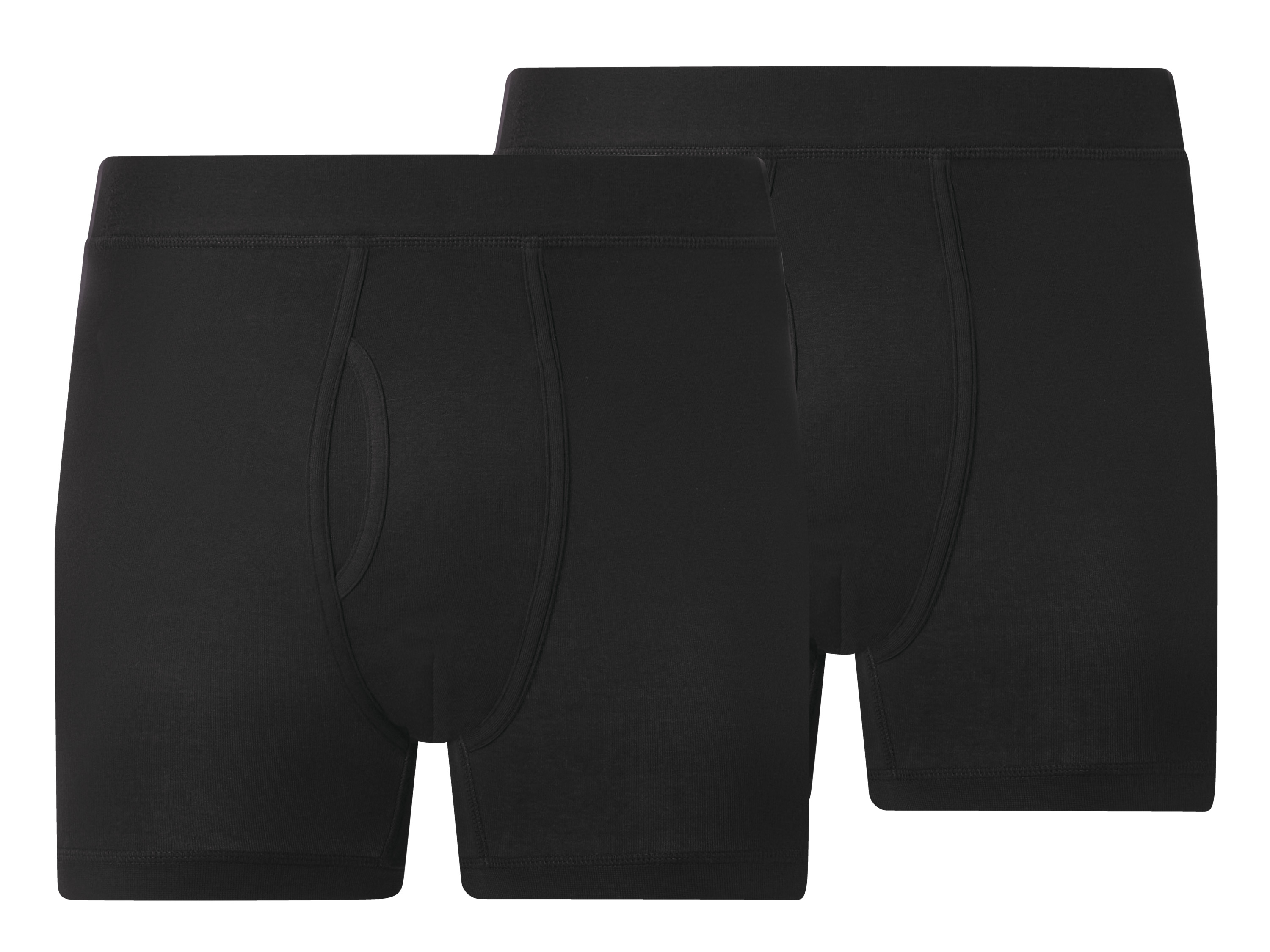 ESMARA MEN Heren fijnrib boxer met gulp, 2 stuks (Zwart, S)