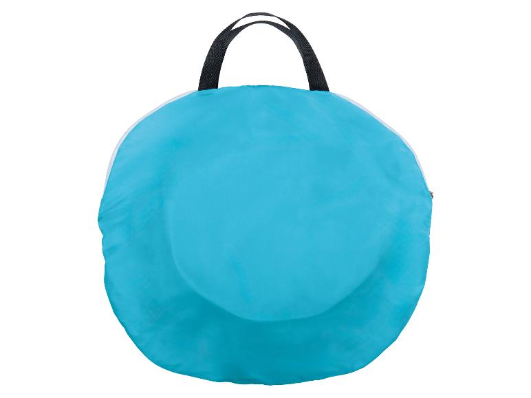 Lichtblauwe draagtas voor een tent of parasol.