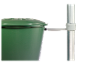 Groene regenton en regenwateropvangsysteem.