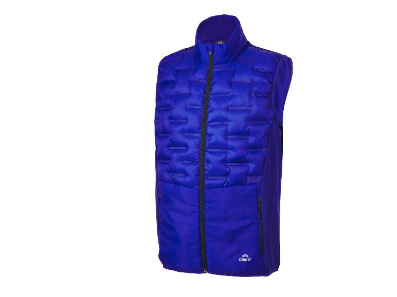 Heren blauw Crivit gewatteerd vest met rits