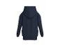 Donkerblauwe hoodie, achteraanzicht.