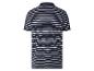 Heren poloshirt met korte mouwen, marineblauw-wit gestreept, achterkant