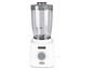 Een witte Kenwood blender met een glazen kan.