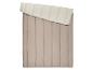 Beige dekbed met een gewatteerd patroon, gedeeltelijk gevouwen.