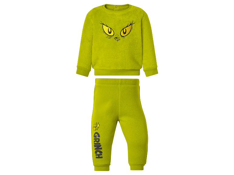 LUPILU® baby fleece set met Grinch-sweater en broek.