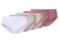 Set van vijf damesonderbroeken in wit, beige en roze kleuren.