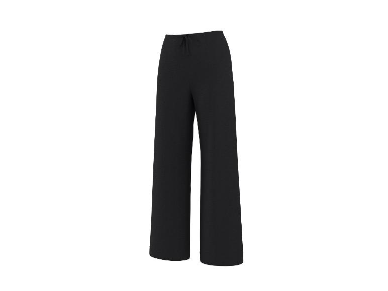 Zwarte wijde broek met trekkoord in de taille