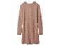 Zachte, roze-bruine gebreide jurk met lange mouwen