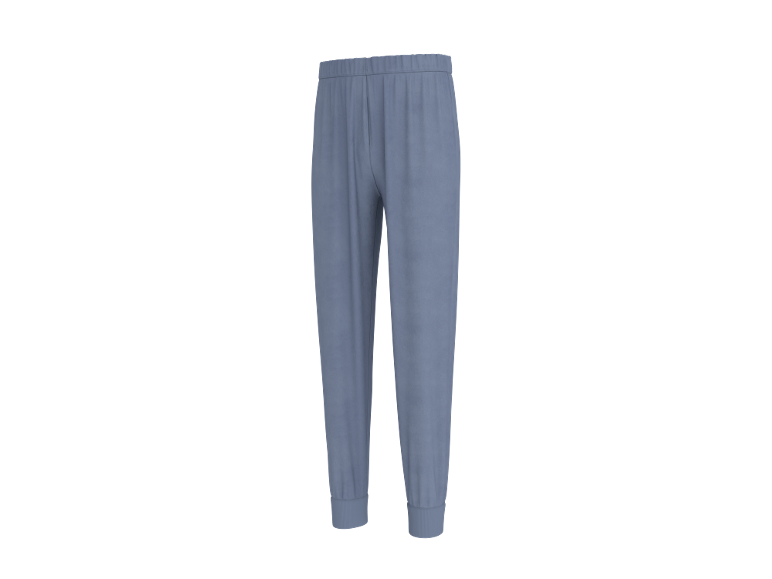 Lichtblauwe damesjoggingbroek met elastische tailleband en boorden