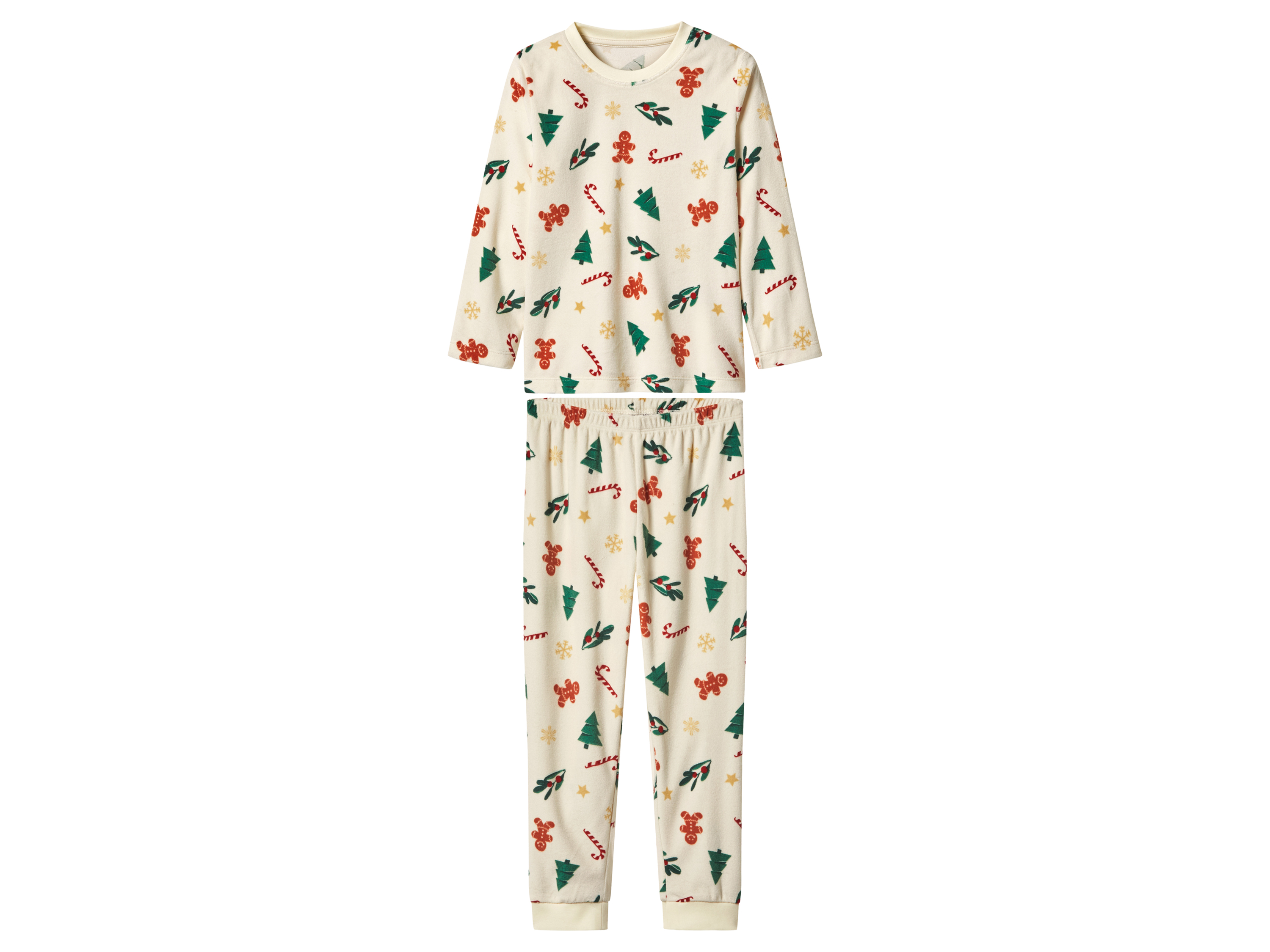 lupilu Velours kinder kerstpyjama (Wit, 110/116)