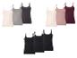 Set van negen dameshemdjes in beige, grijs, zwart, roze en bordeaux.