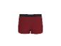 Rode herenboxershort met zwarte tailleband, achteraanzicht.