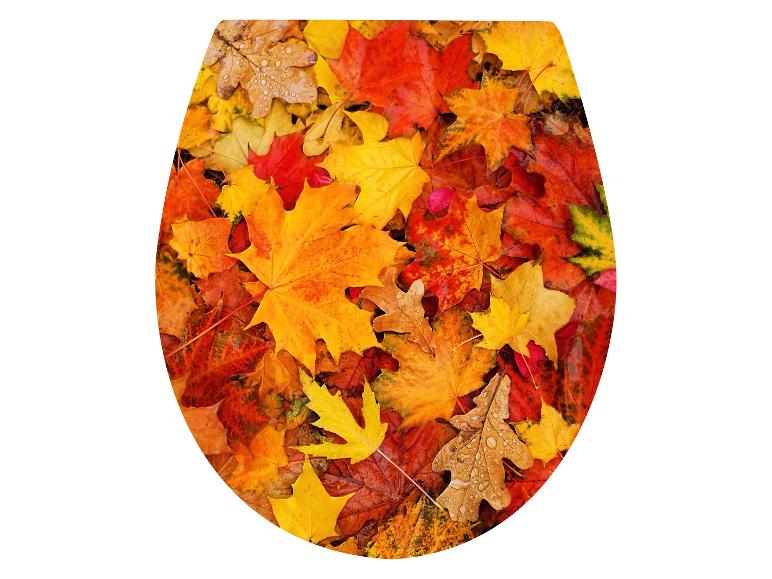 Toiletbrilhoes met herfstbladeren design.