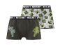 Twee kinderboxershorts met videogame-thema, één met Creeper-hoofden, de andere met personages.