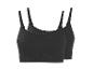 Twee zwarte geribbelde crop tops met dunne bandjes