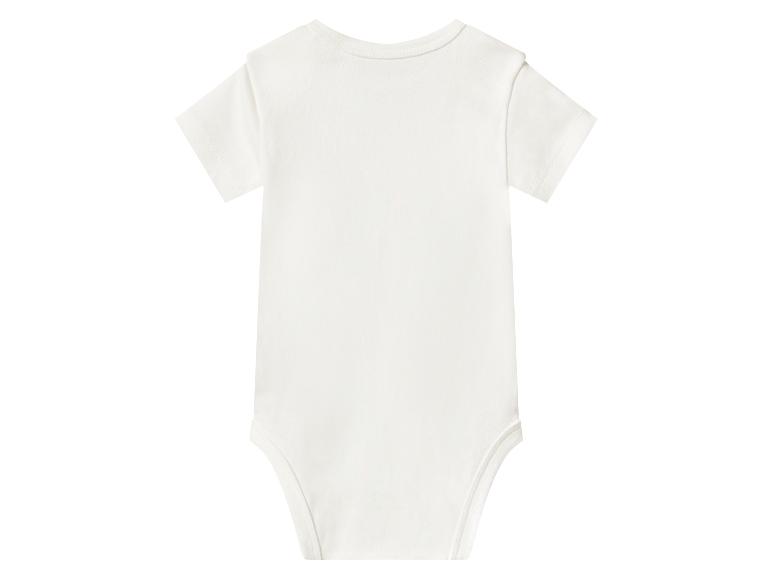 Witte baby romper met korte mouwen, achterkant