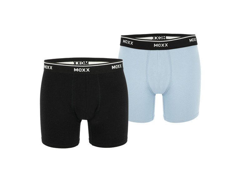 MEXX 2 heren boxers (M, Zwart/blauw)