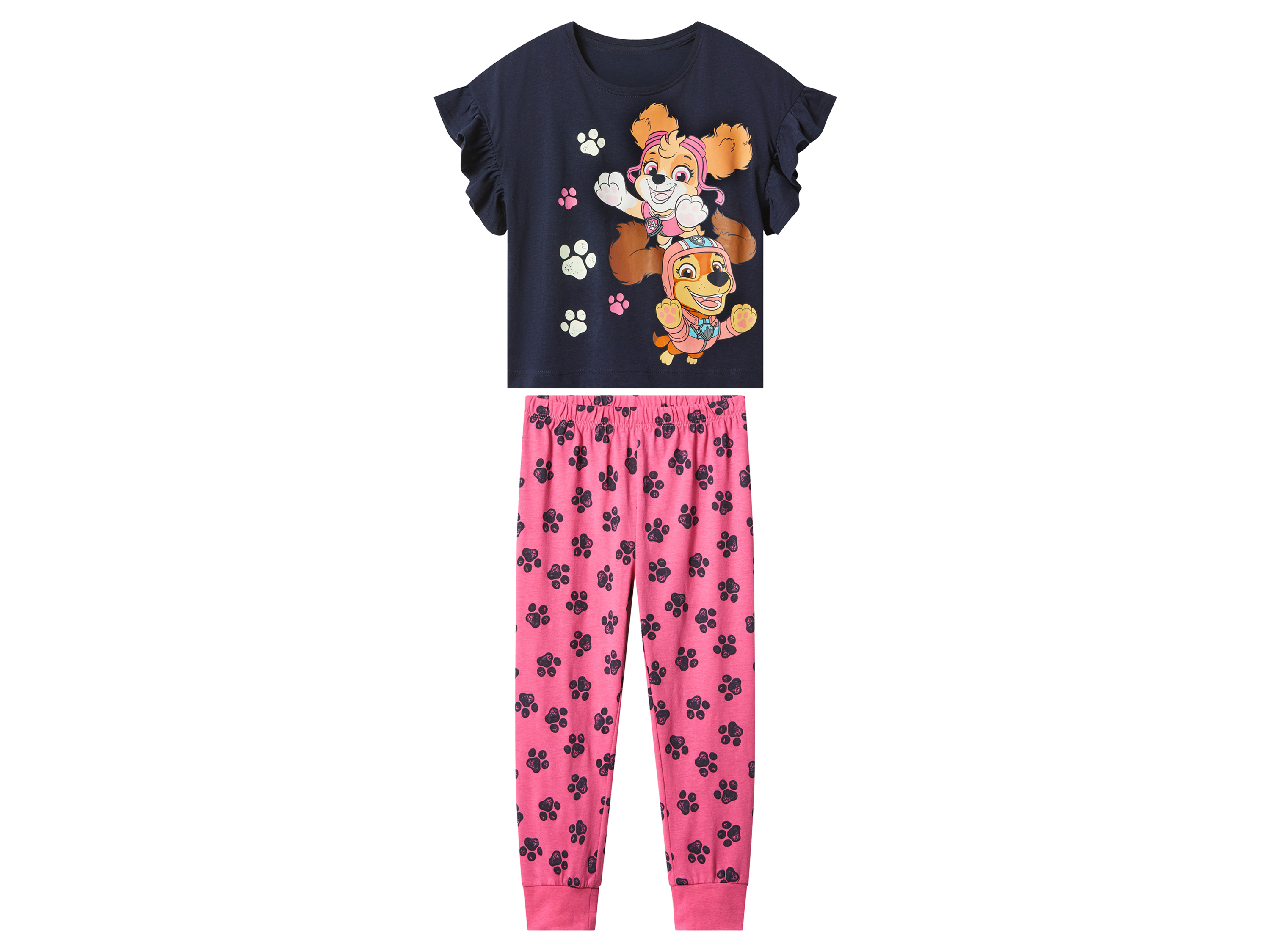 Kinder pyjama (Paw Patrol/marineblauw/roze, 110/116)