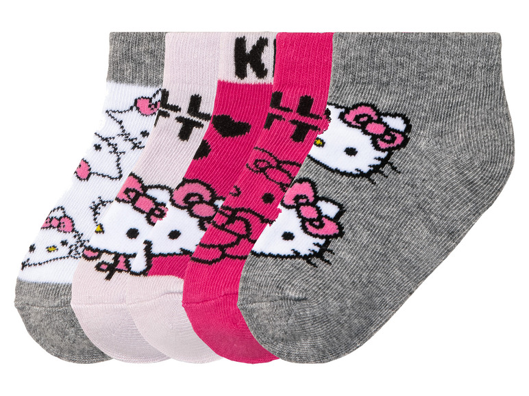 5 paar meisjes sneakersokken (27-30, Hello Kitty)