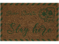 Deurmat met de tekst 'Dear Santa, Stay here' en kerstmotieven.
