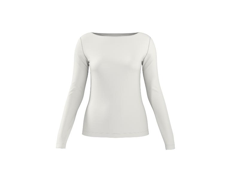 Wit dames shirt met lange mouwen en boothals