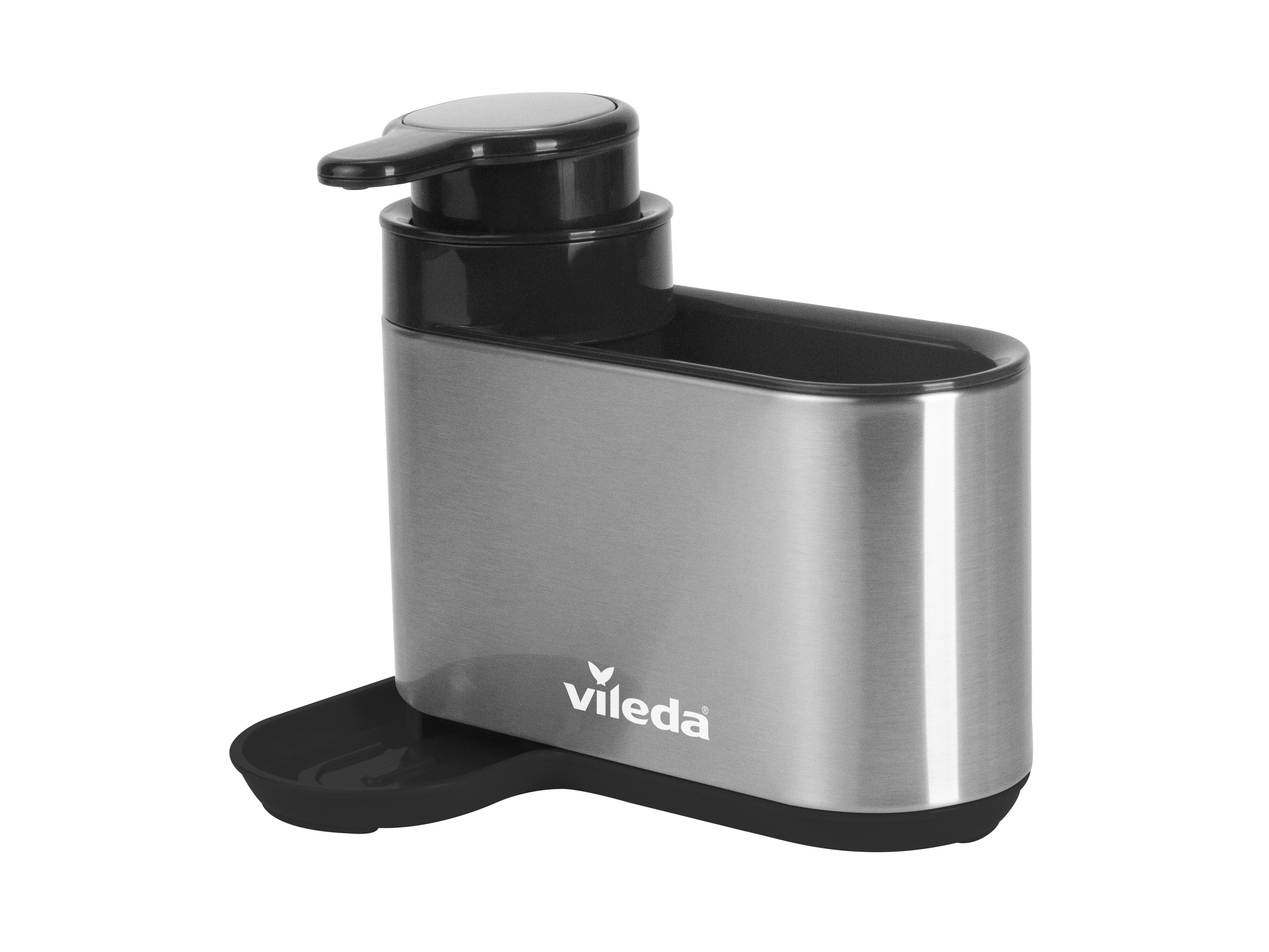 VILEDA RVS gootsteen organizer met zeepdispenser