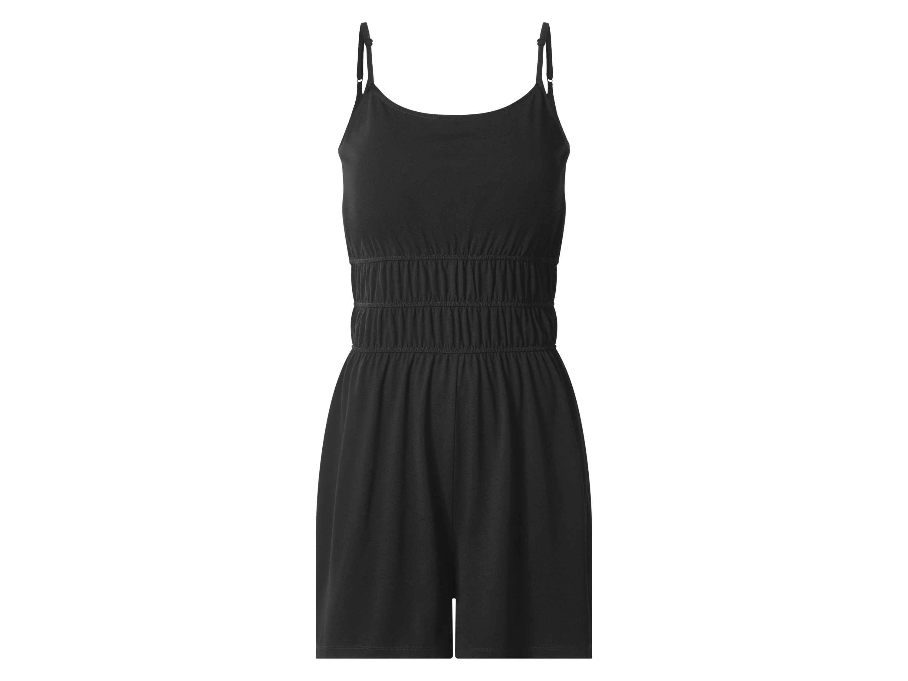 ESMARA Korte dames jumpsuit - zachte viscose (Zwart, L (44/46))