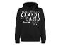 Zwarte hoodie met witte nautische print.