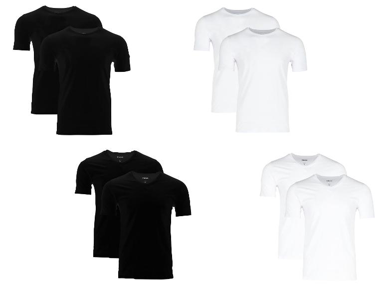 Set van zwarte en witte T-shirts met ronde hals en V-hals voor heren