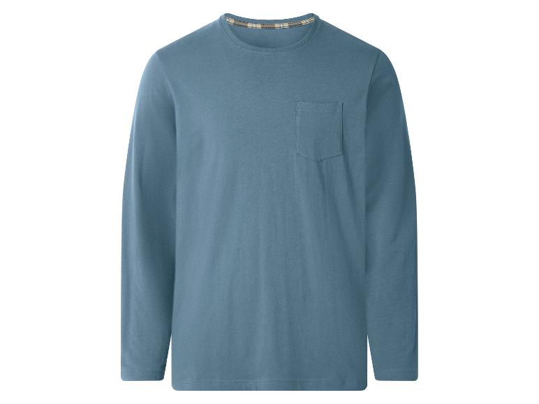 Blauw shirt met lange mouwen en borstzak