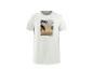 Wit heren T-shirt met een 'Golden Hour' palmboom zonsondergangafbeelding.