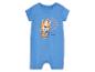 Blauw babypak met tijger- en zonprint, tekst "Hello Summer".