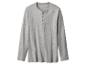 Grijs Henley-shirt met lange mouwen en knopen.