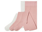 Witte en roze geribbelde kousen en panty's.