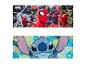 Twee rechthoekige matten: één met Spider-Man en schurken, de andere met Stitch op een tropische achtergrond.