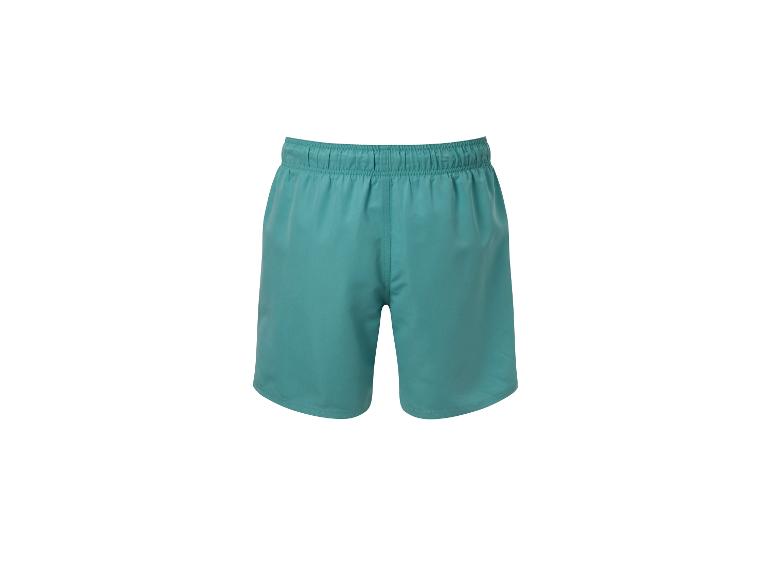 Turquoise zwemshorts.