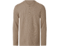 Beige Henley shirt met lange mouwen van wafelstof voor heren