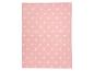Roze deken met wit hartjespatroon