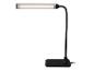 Zwarte LED-bureaulamp met flexibele arm en rechthoekige voet