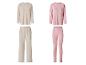 ESMARA® dames lange pyjama: beige set met wijde broek en roze set met legging.
