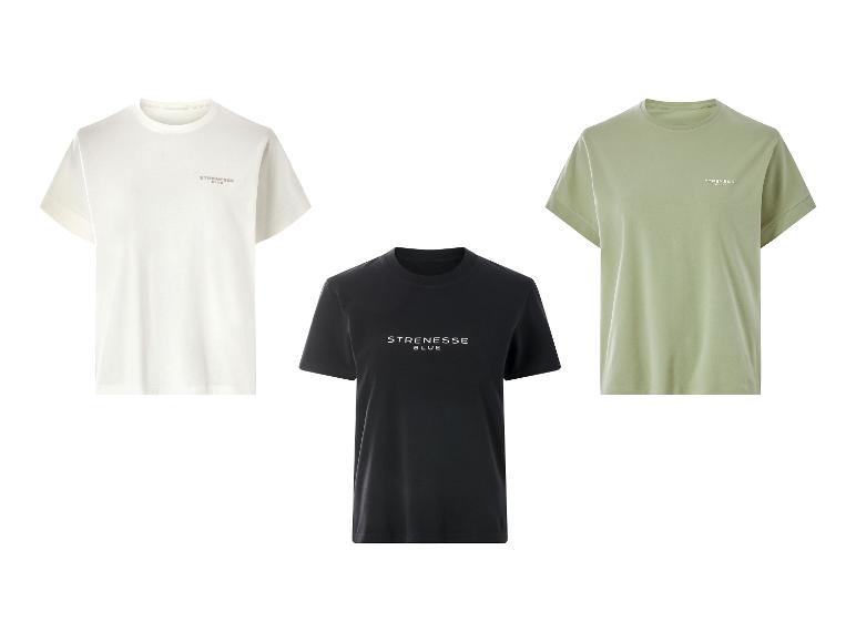 Drie T-shirts met korte mouwen: een wit, een zwart en een lichtgroen.