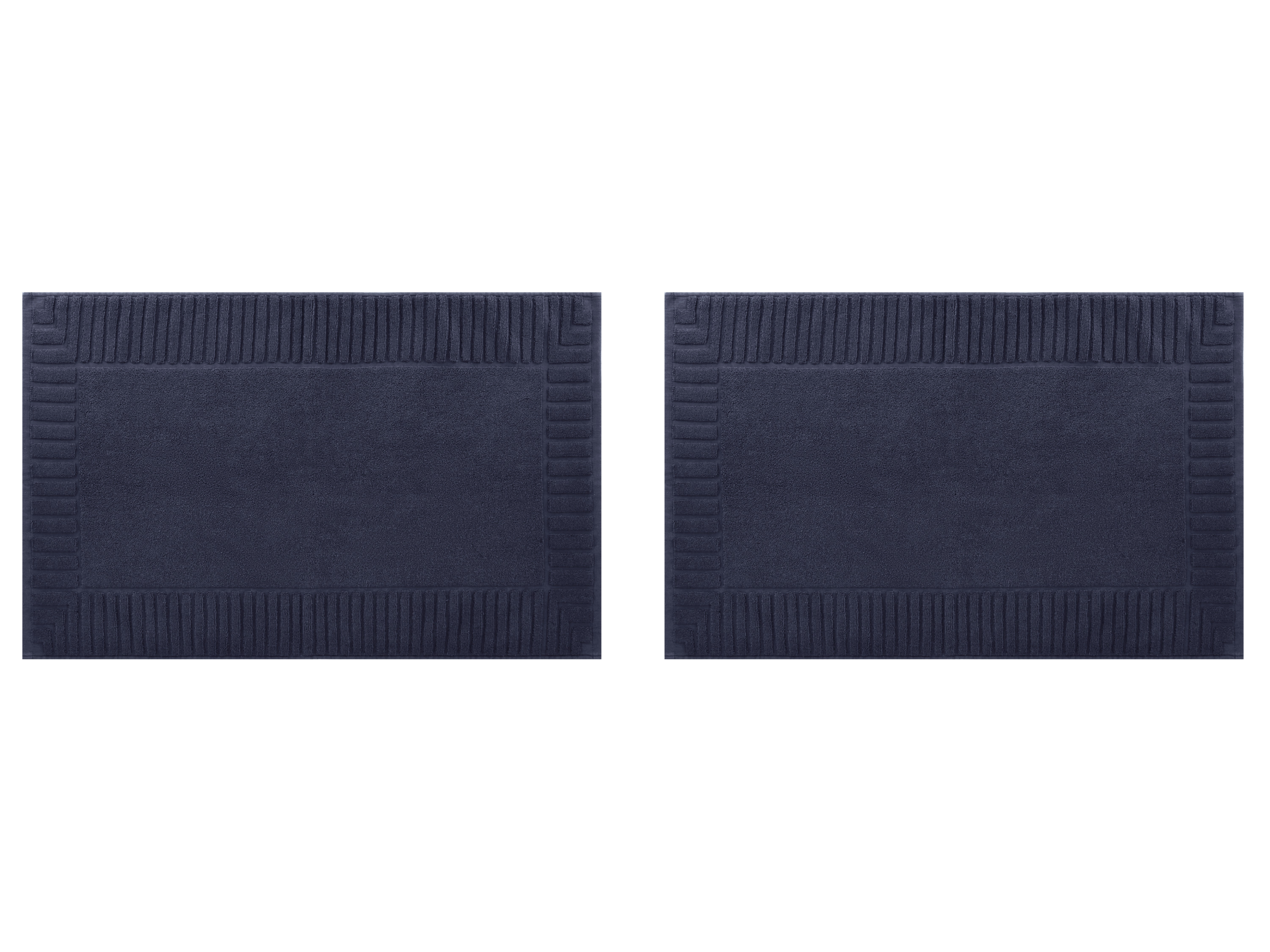 LIVARNO Set van 2 badstof douchematten, 80 x 50 cm (Blauw)