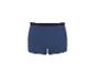 Donkerblauwe boxershort met zwarte en witte tailleband.