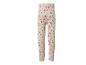 Beige kinderlegging met roze bloemenprint.
